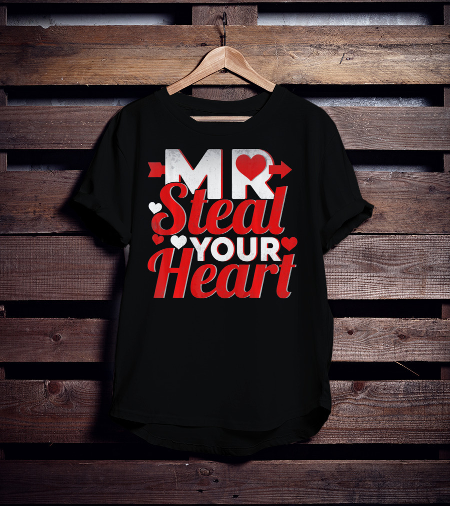 Mr Steal Your Heart Valentines Day Hearts And Arrows T-Shirt