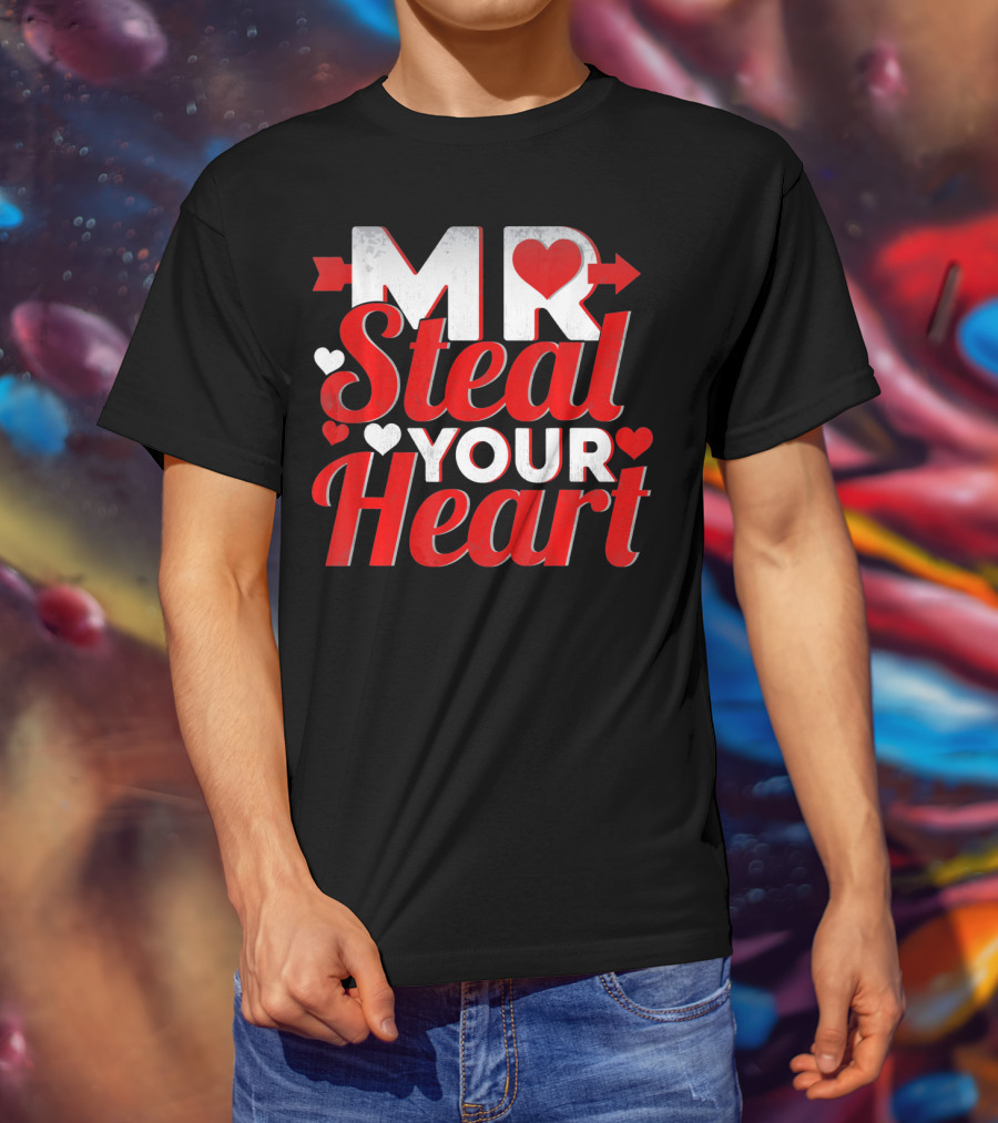 Mr Steal Your Heart Valentines Day Hearts And Arrows T-Shirt