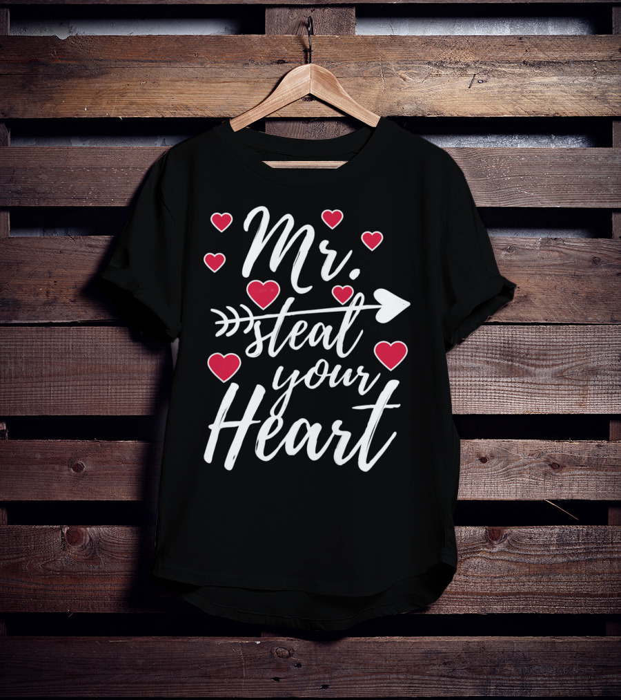 Mr. Steal Your Heart Valentine's Day Arrow And Hearts T-Shirt
