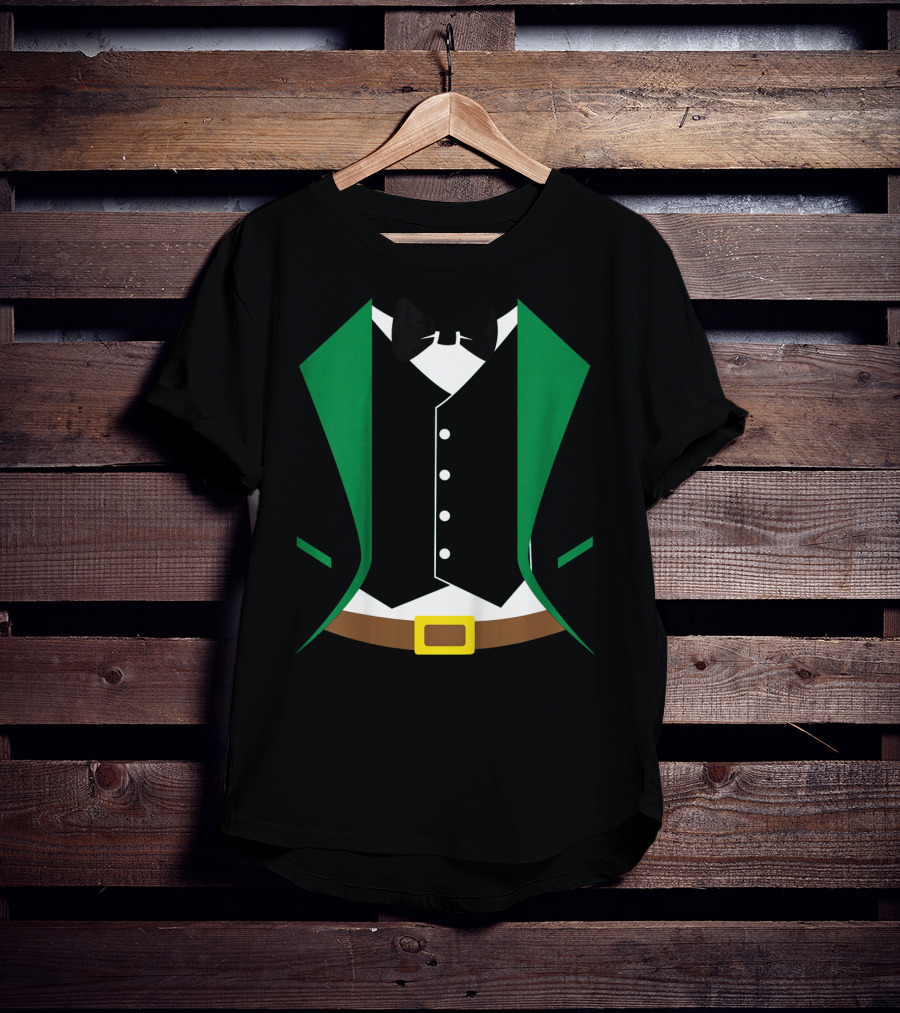 Kids Funny St Patrick's Day Leprechaun Tuxedo Costume T-Shirt