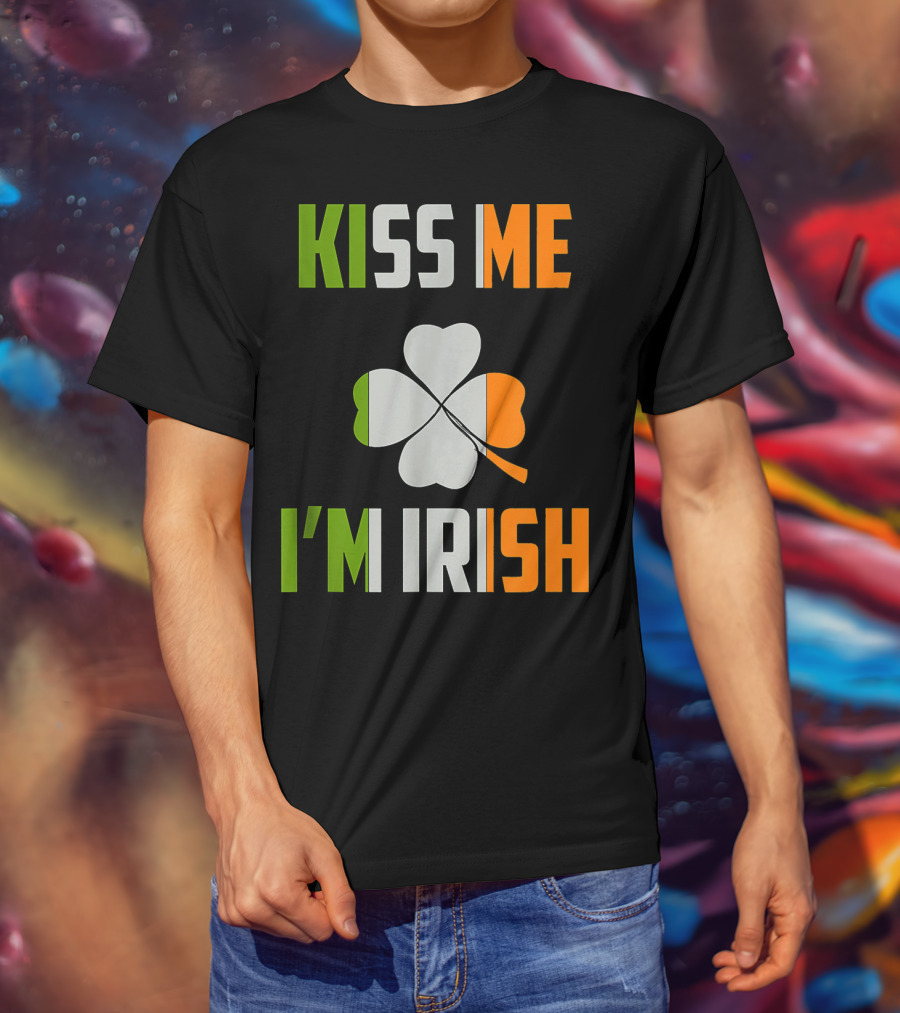 Kiss Me I'm Irish Saint Patrick Day Shamrock T-Shirt