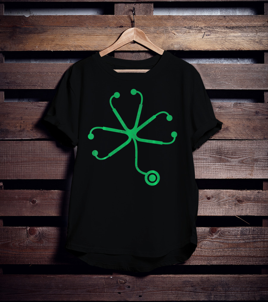NURSE PATRICKS DAY Shamrock Stethoscope Green Stethoscope Shamrock T-Shirt