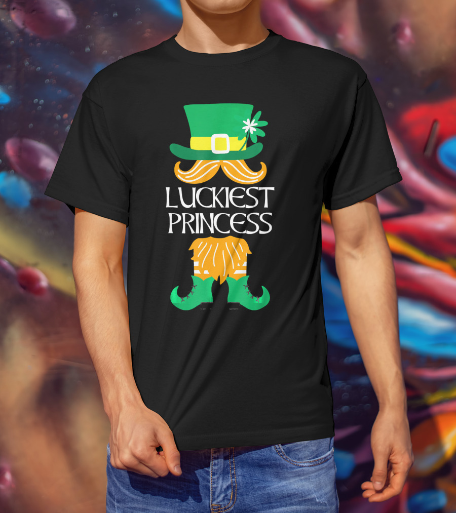 Luckiest Princess Leprechaun Hat Clover Boots T-Shirt