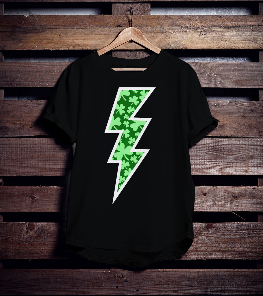 Lucky Irish Clover Lightning Bolt St. Patricks T-Shirt