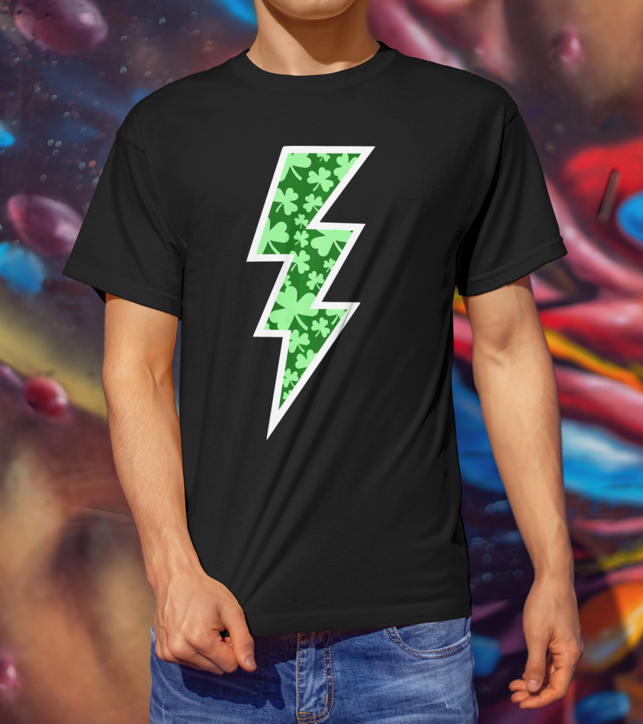 Lucky Irish Clover Lightning Bolt St. Patricks T-Shirt