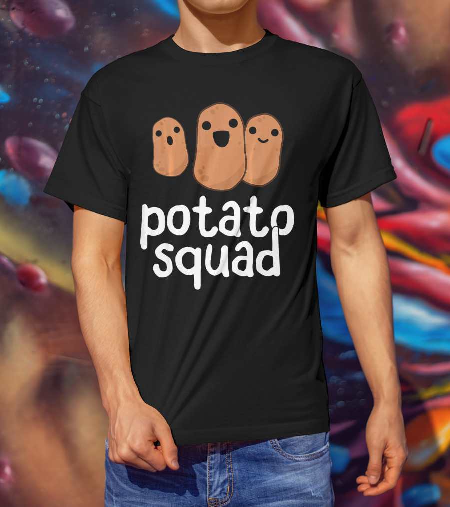 Potato Squad Funny Potato Potat Trio Faces T-Shirt