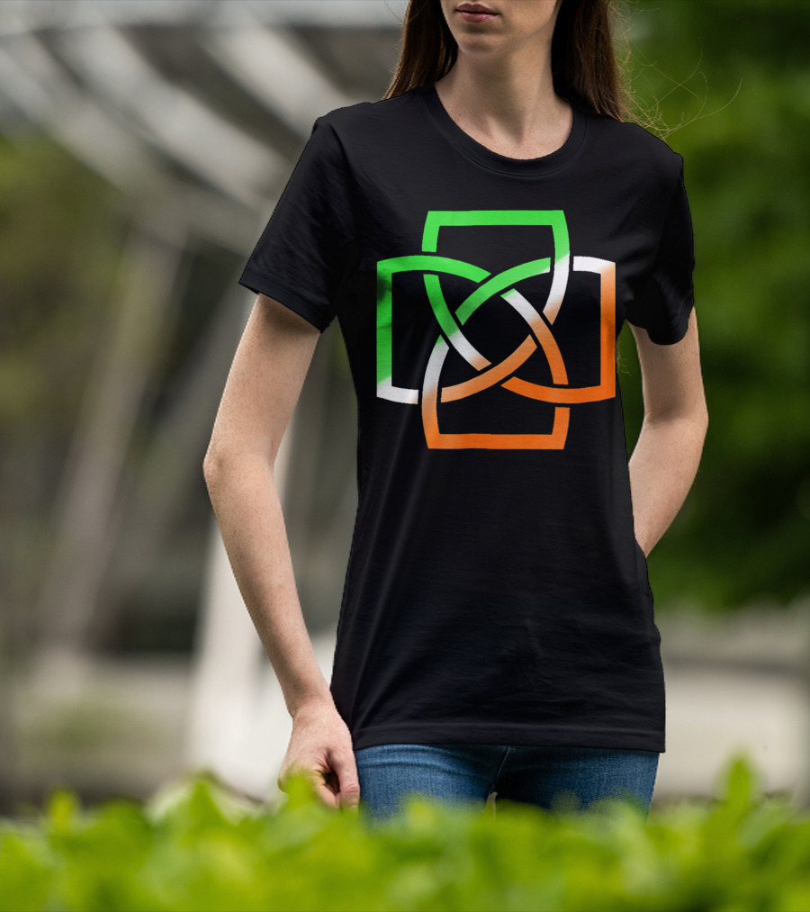 Irish Celtic Knot With Tricolor Flag Elements T-Shirt