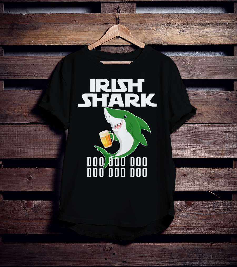 Irish Shark Doo Doo Doo With Beer Mug T-Shirt