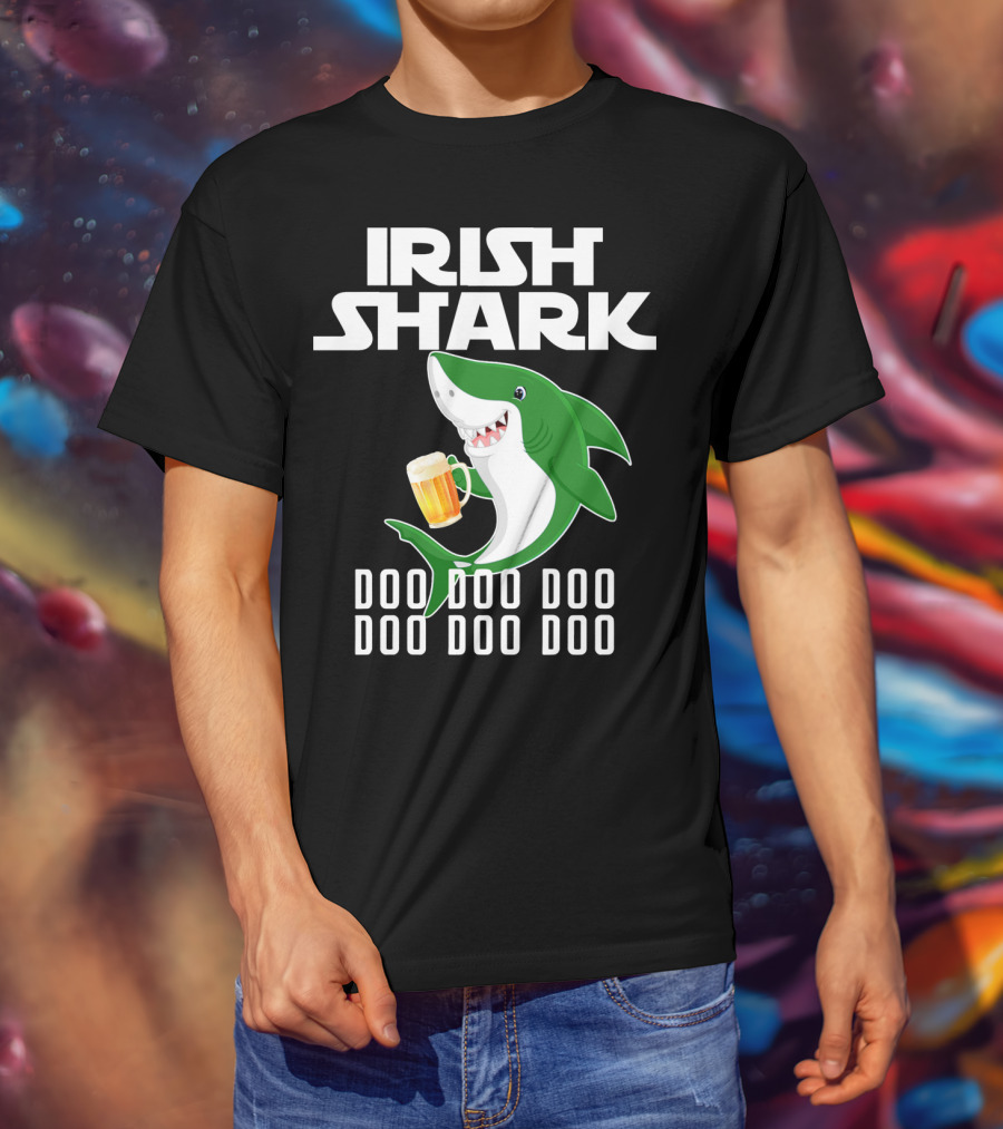 Irish Shark Doo Doo Doo With Beer Mug T-Shirt