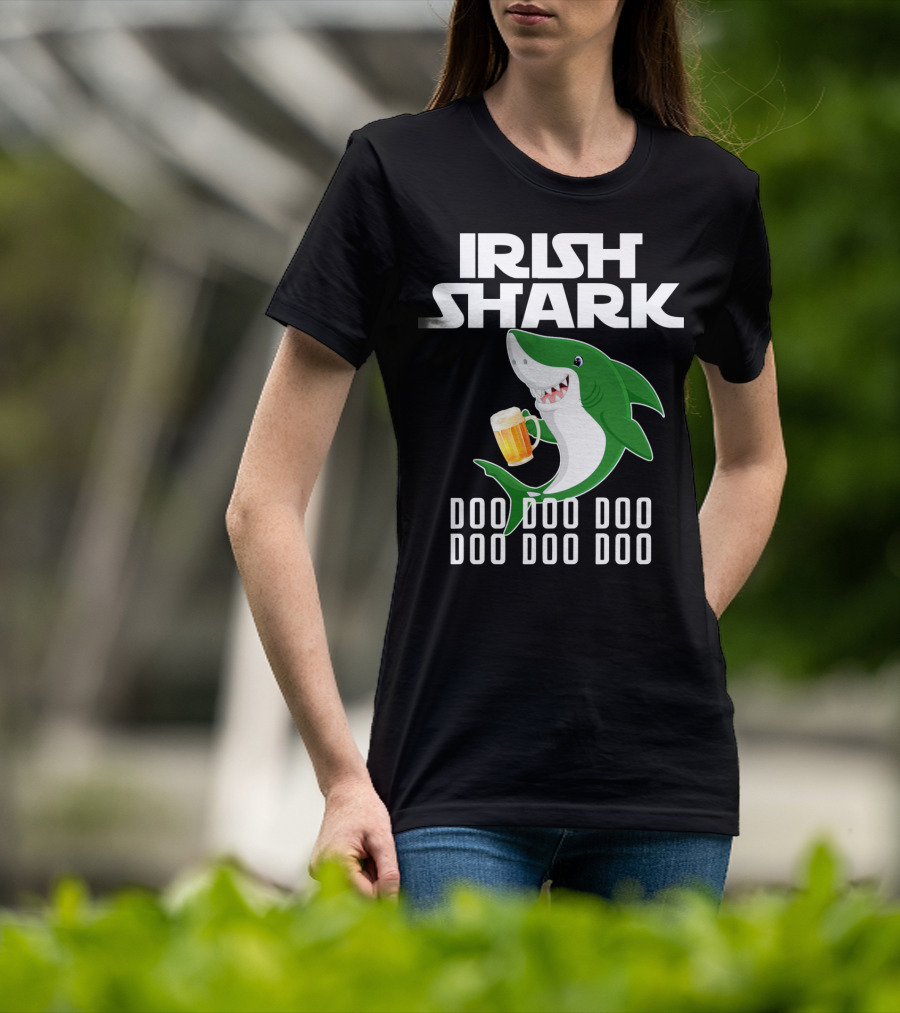 Irish Shark Doo Doo Doo With Beer Mug T-Shirt
