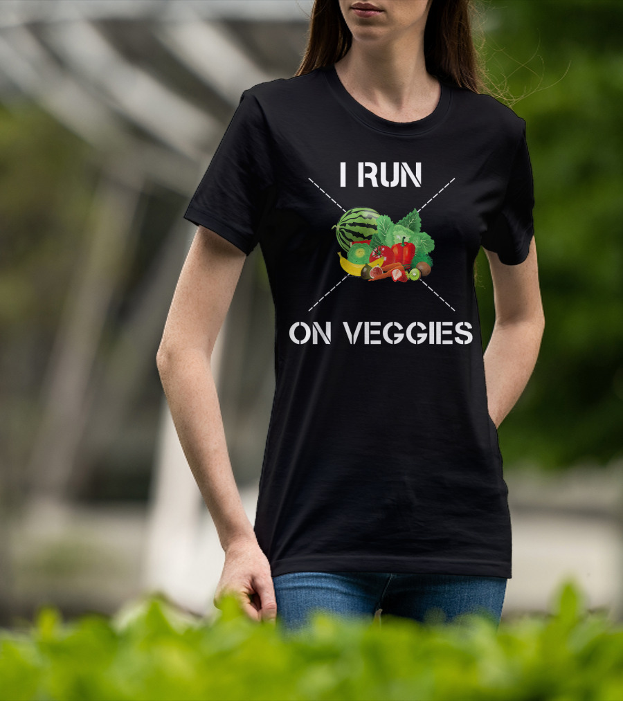I Run On Veggies Vegetarian Veggies Watermelon Salad Fresh Healthy Diet T-Shirt