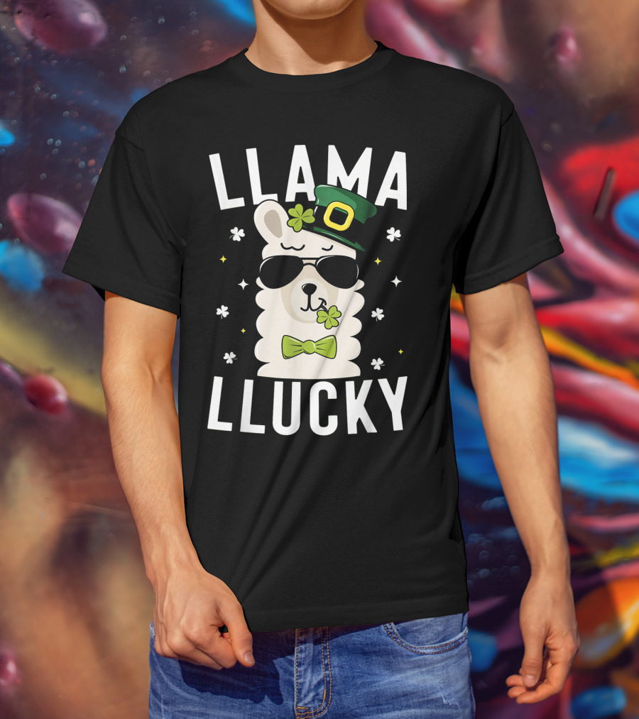 Llama Lucky St Patricks Day Kids T-Shirt