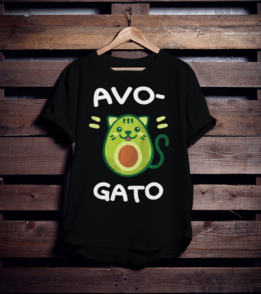 AvoGato Funny Avocado And Cat Lover Vege Avocado Cat Cartoon T-Shirt