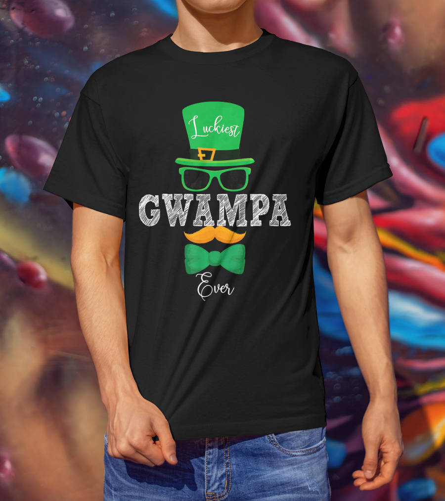 Luckiest Gwampa Ever Leprechaun St Patrick's Day T-Shirt
