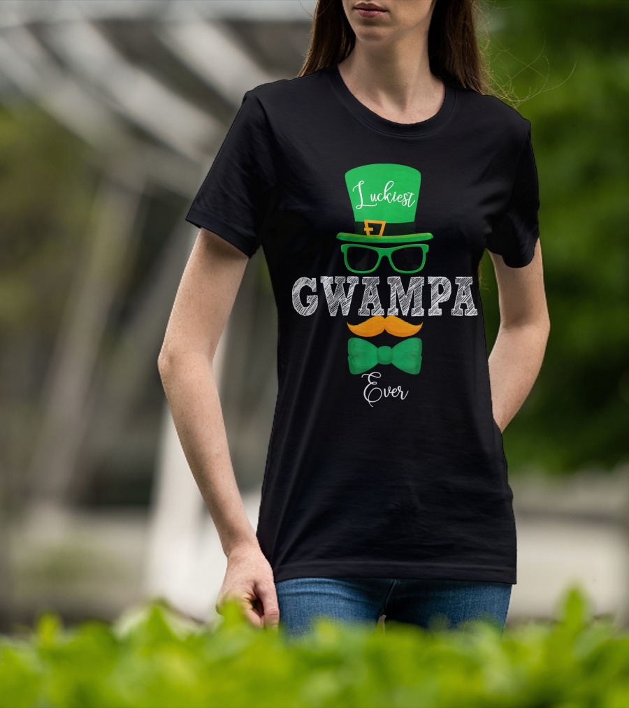 Luckiest Gwampa Ever Leprechaun St Patrick's Day T-Shirt