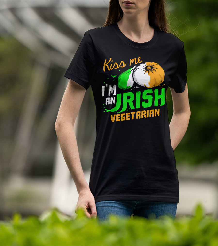 Kiss Me I'm An Irish Vegetarian St. Patrick's Day T-Shirt