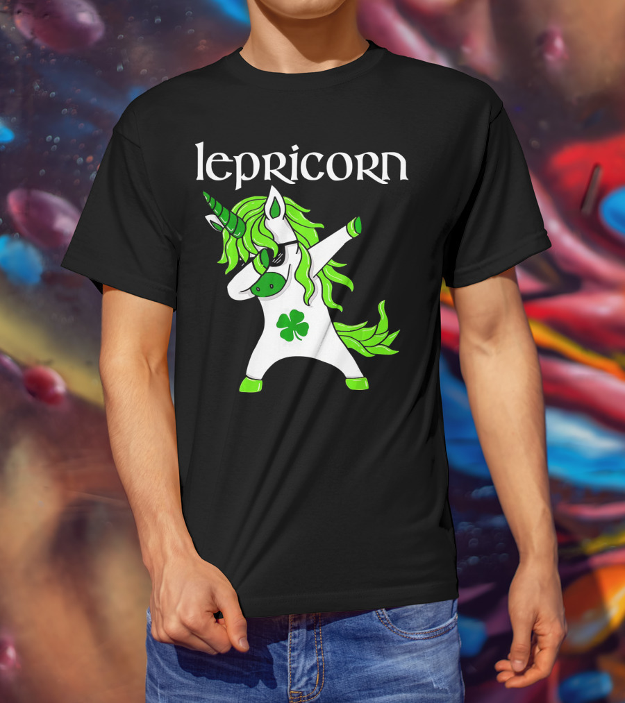 Dabbing Leprechaun Unicorn Lepricorn Funny St. Patricks T-Shirt