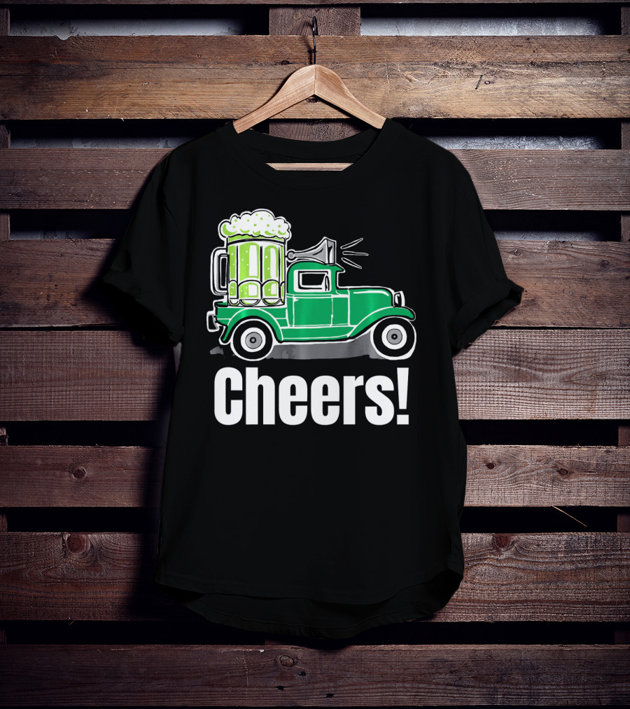 Cheers Vintage Truck With Green Beer T-Shirt