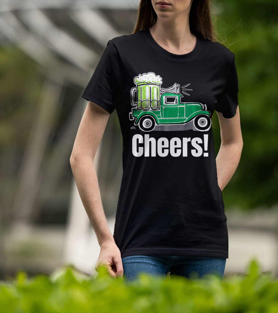 Cheers Vintage Truck With Green Beer T-Shirt