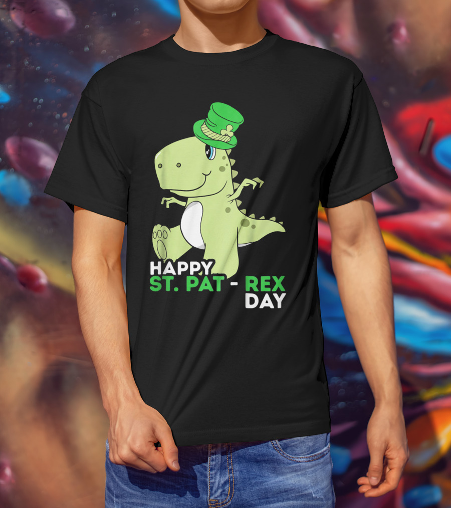 Happy St. Pat Rex Day Kids Girls Boy T-Shirt