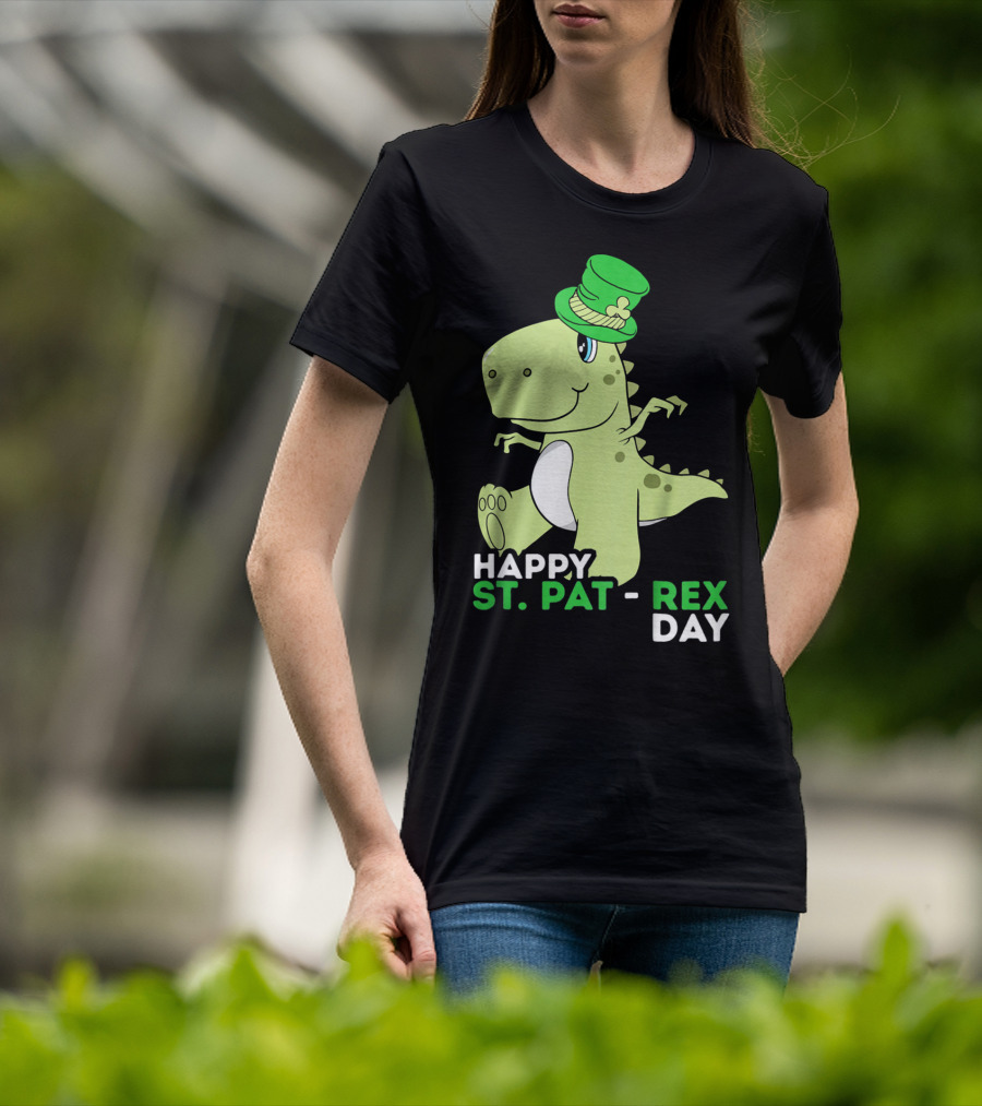 Happy St. Pat Rex Day Kids Girls Boy T-Shirt