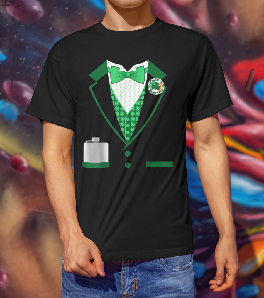 Mens St. Patricks Day Costume Official Irish Drinking Team Funny Iris T-Shirt