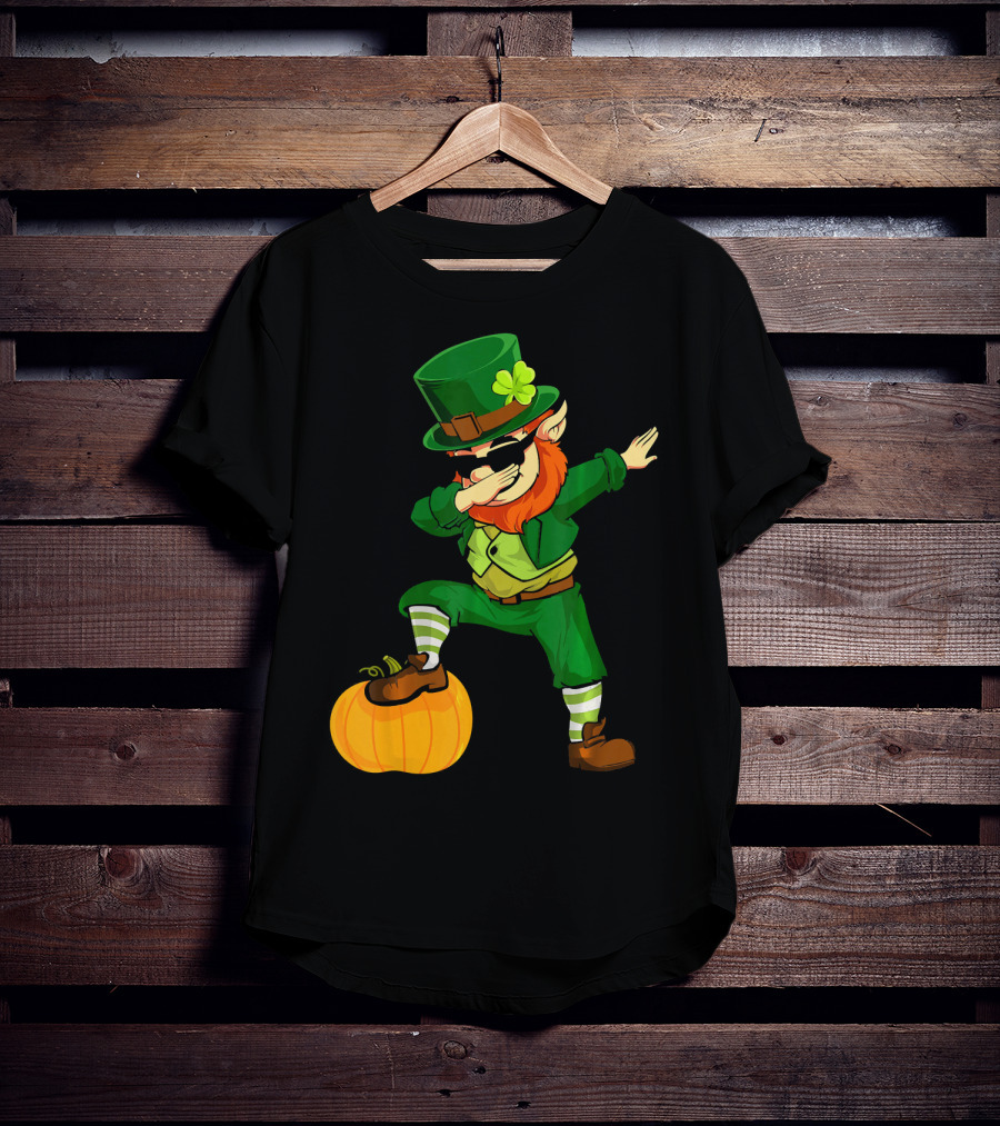Thanksgiving Leprechaun Dabbing With Pumpkin T-Shirt