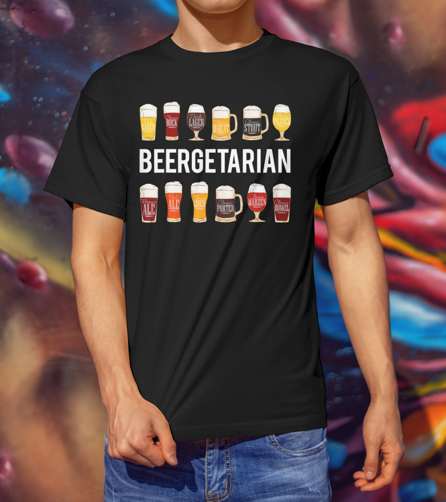 Beergetarian Lager Pilsner Wheat Stout Ale Bock Cider Porter Märzen Dunkel Funny Craft T-Shirt