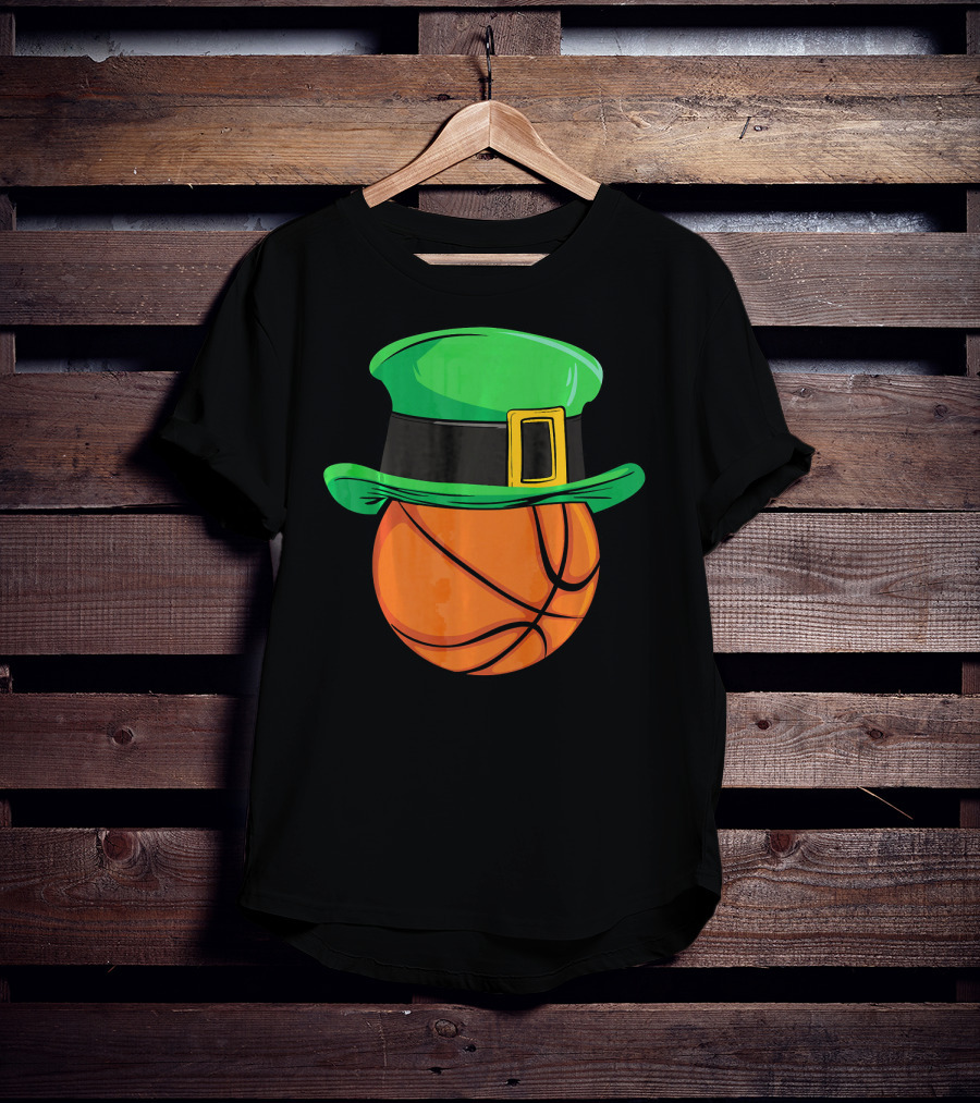 Leprechaun Hat Basketball St Patricks Day T-Shirt