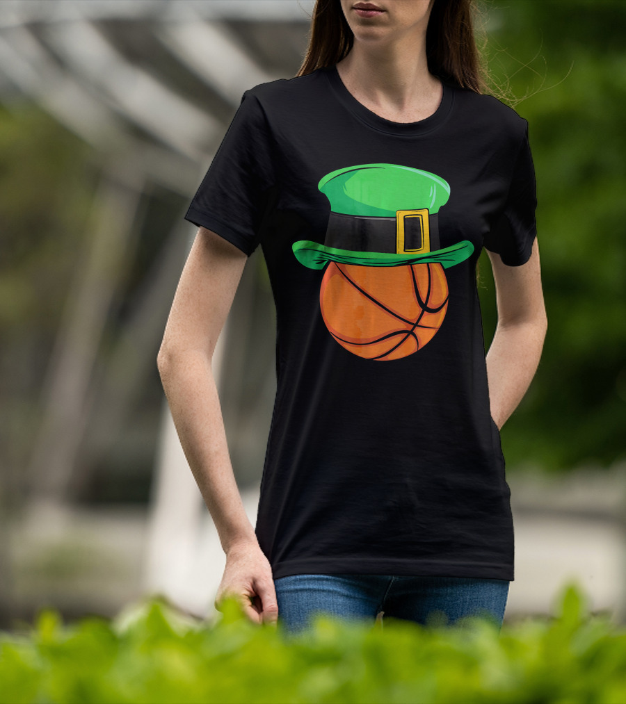 Leprechaun Hat Basketball St Patricks Day T-Shirt