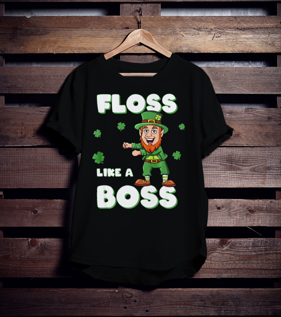 Floss Like A Boss Leprechaun St Patricks Clover Dance T-Shirt