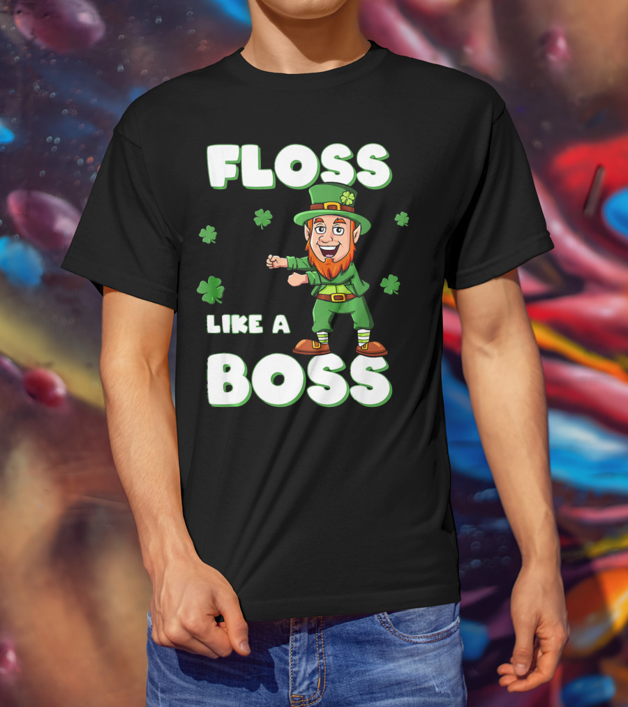 Floss Like A Boss Leprechaun St Patricks Clover Dance T-Shirt
