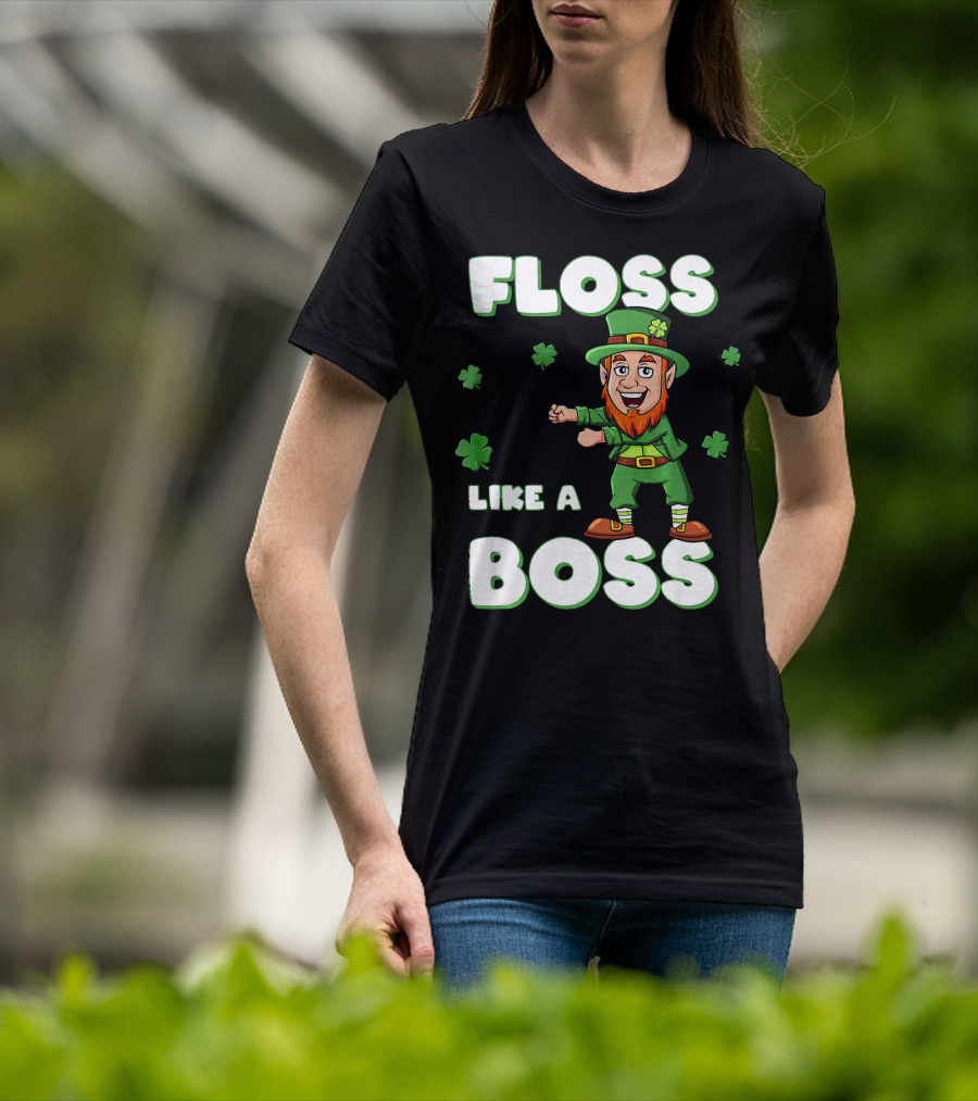 Floss Like A Boss Leprechaun St Patricks Clover Dance T-Shirt