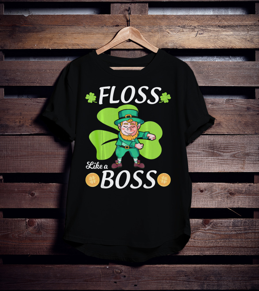 Floss Like A Boss Leprechaun Shamrock Coins T-Shirt