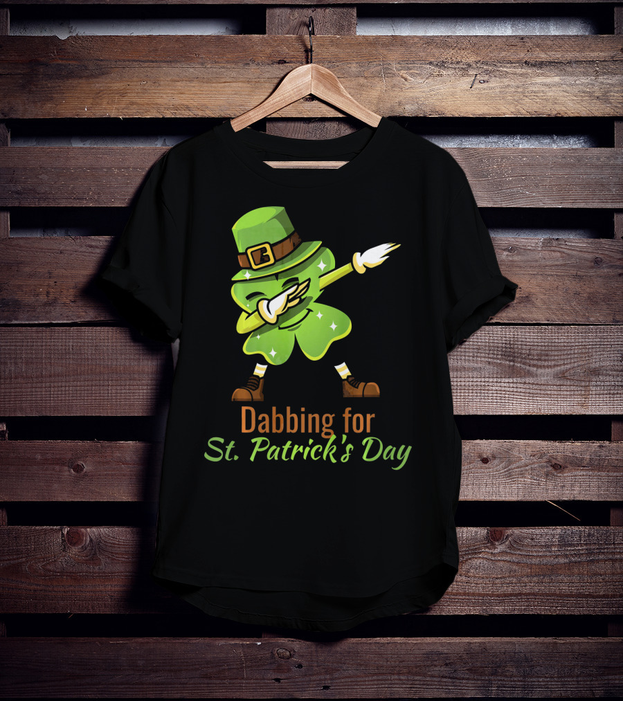 Dabbing For St. Patrick's Day Funny Dabbing Shamrock T-Shirt
