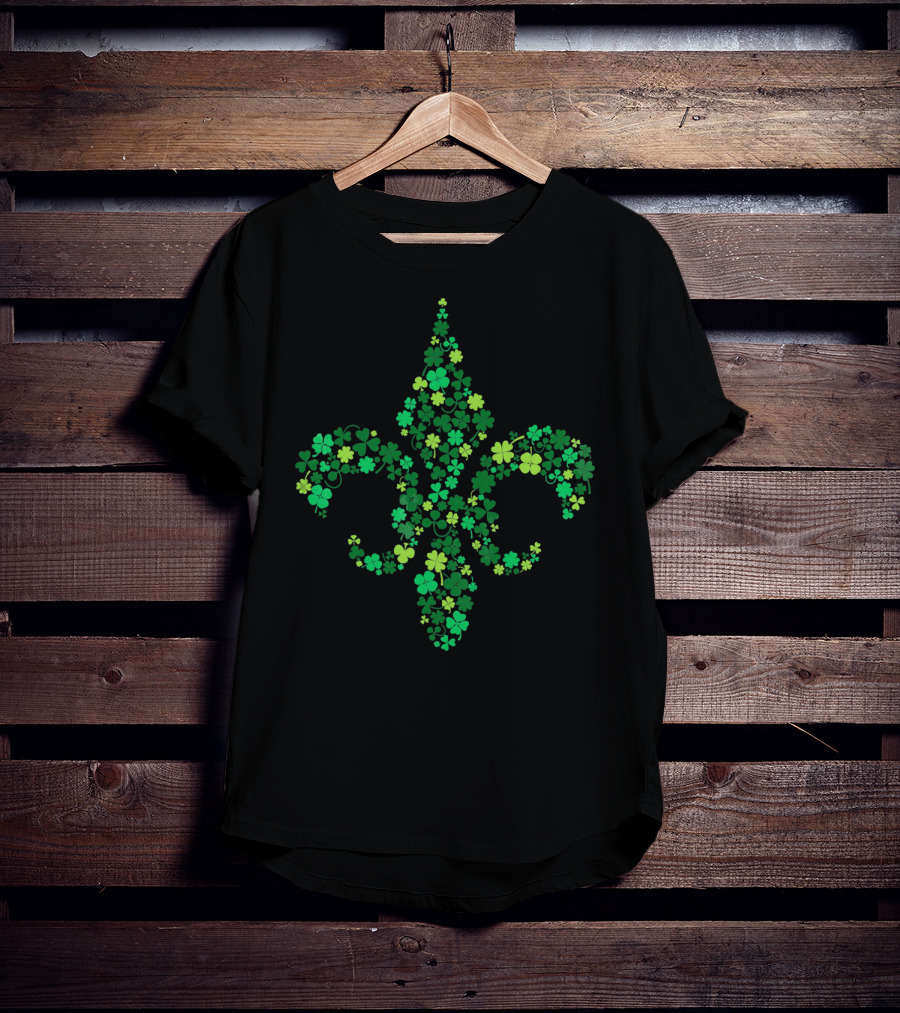 Lucky Fleur De Lis Clover Green St. Patrick's Day T-Shirt