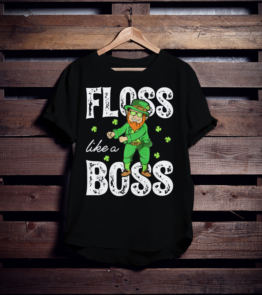 Floss Like A Boss Leprechaun Shamrock Irish T-Shirt