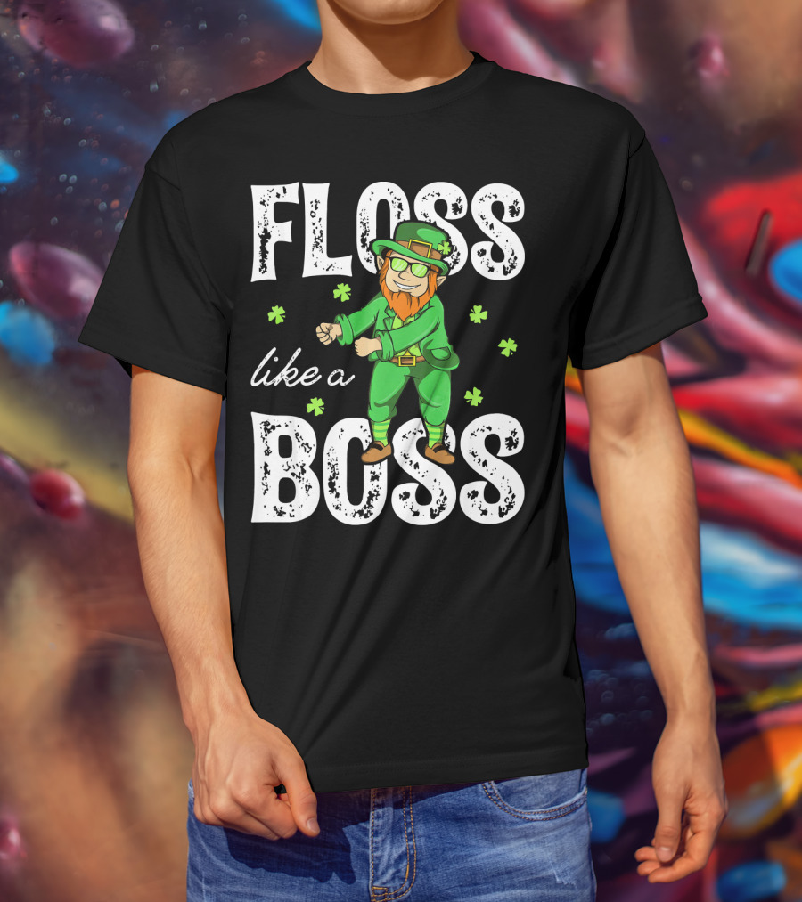 Floss Like A Boss Leprechaun Shamrock Irish T-Shirt