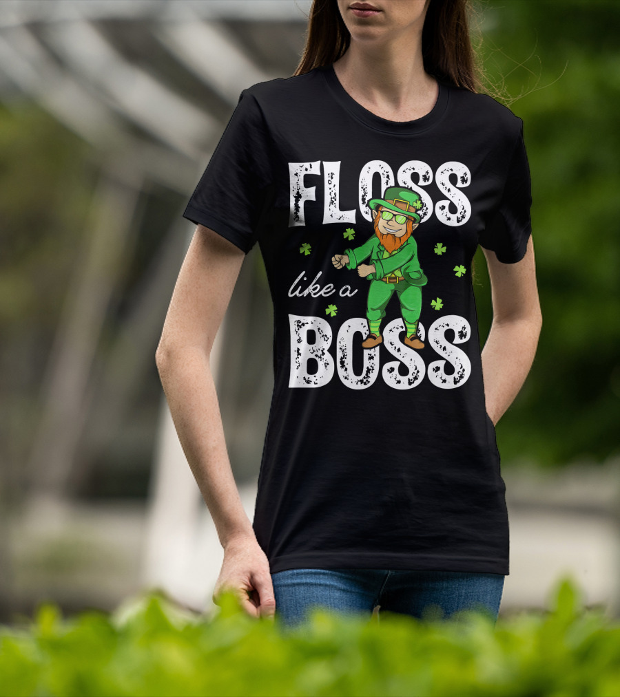 Floss Like A Boss Leprechaun Shamrock Irish T-Shirt