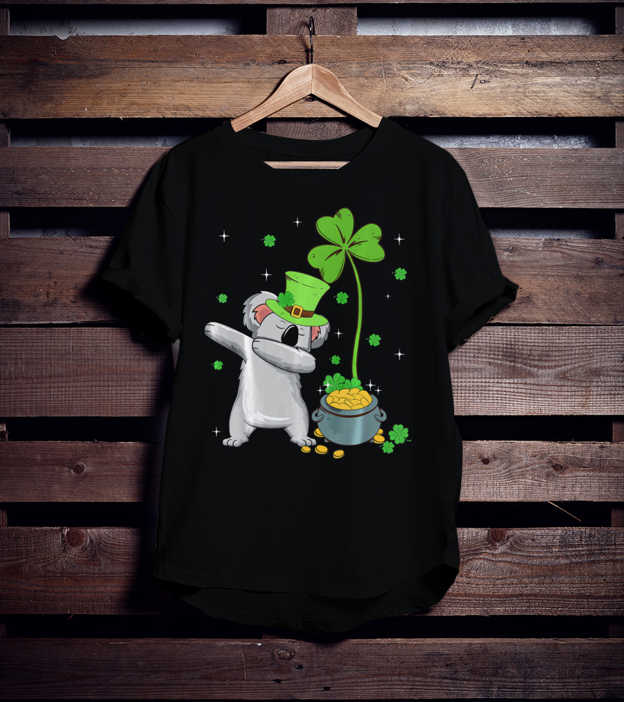 Shamrock Leprechaun Koala Pot Of Gold St Patricks T-Shirt