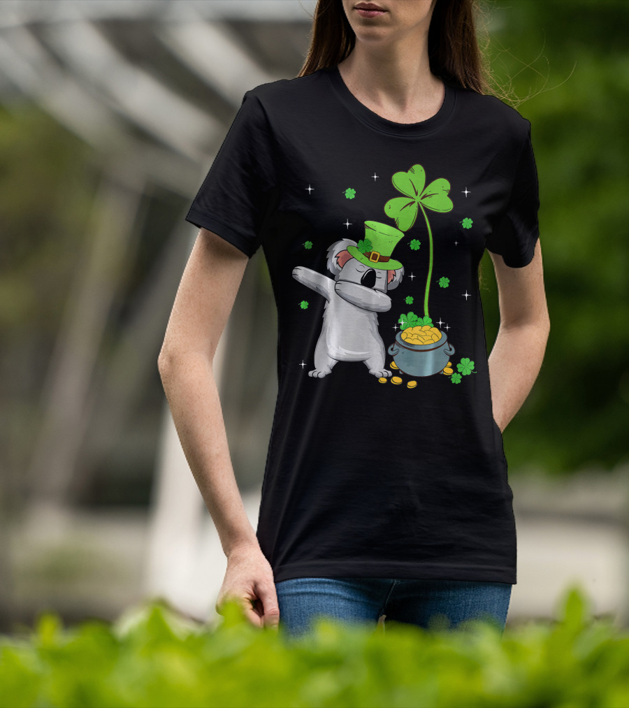Shamrock Leprechaun Koala Pot Of Gold St Patricks T-Shirt