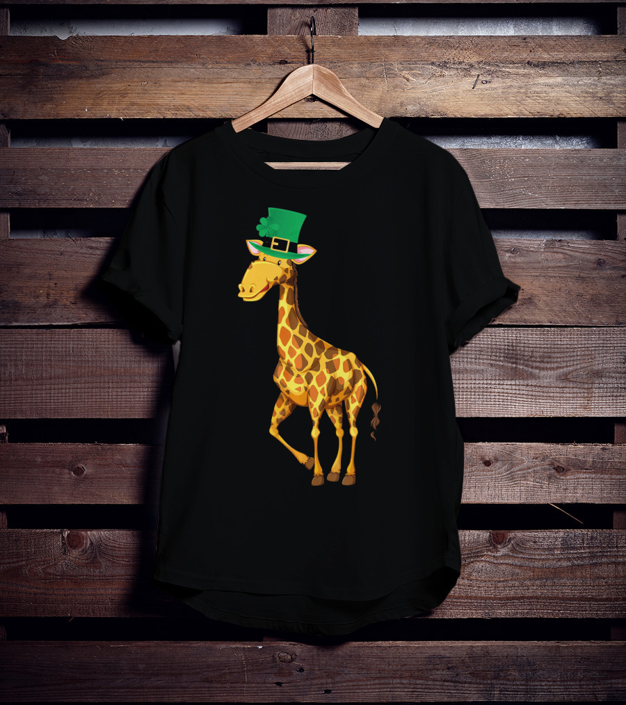 Lucky Leprechaun Cute Giraffe T-Shirt