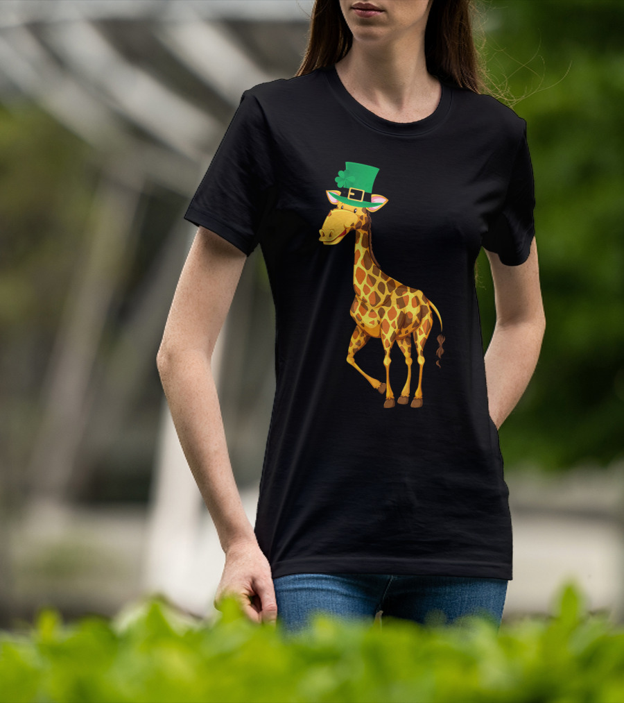 Lucky Leprechaun Cute Giraffe T-Shirt