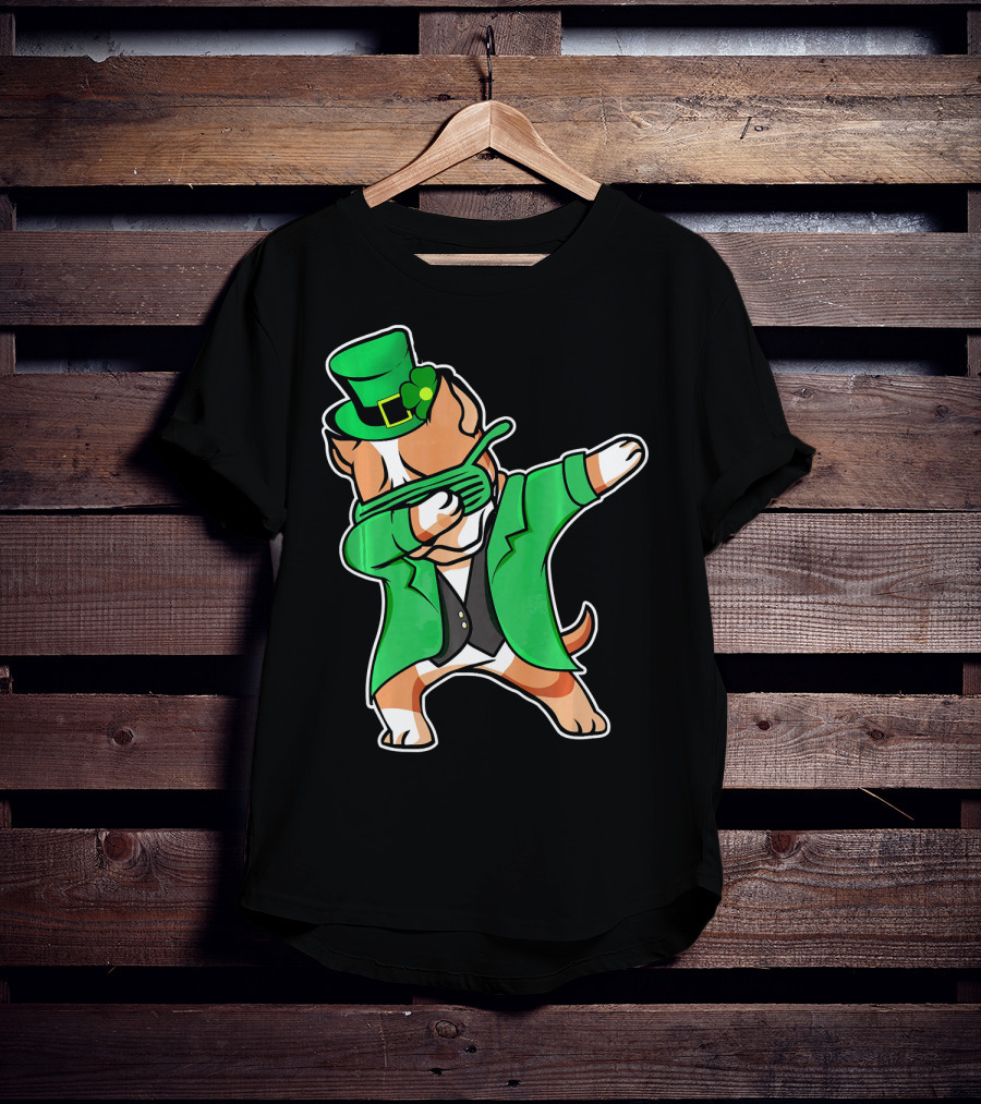 Dabbing Pitbull Leprechaun St. Patrick's Day T-Shirt