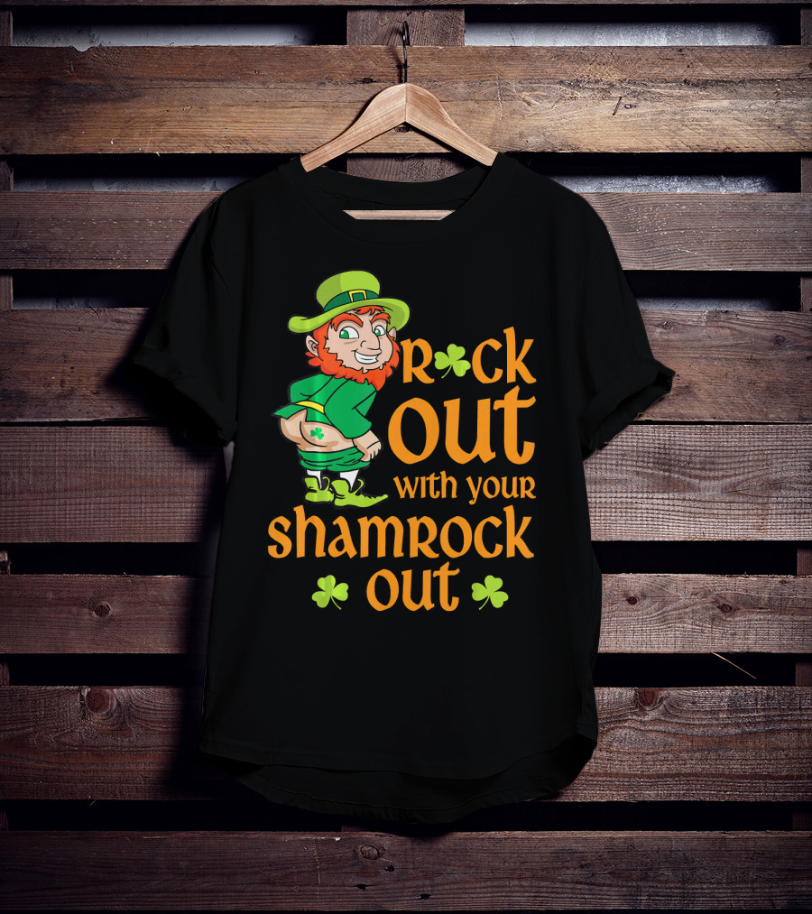 St Patricks Day Rock Out With Your Shamrock Out T-Shirt