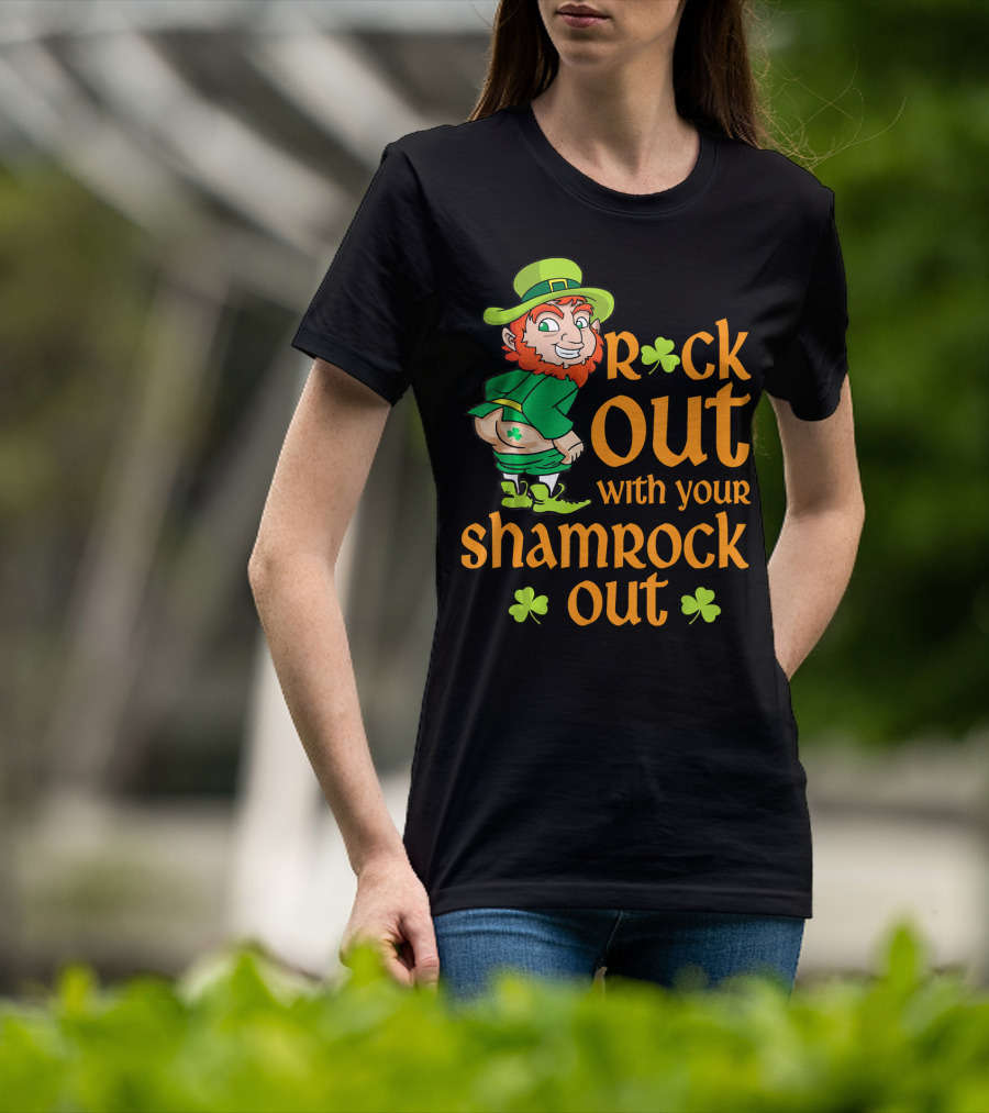 St Patricks Day Rock Out With Your Shamrock Out T-Shirt