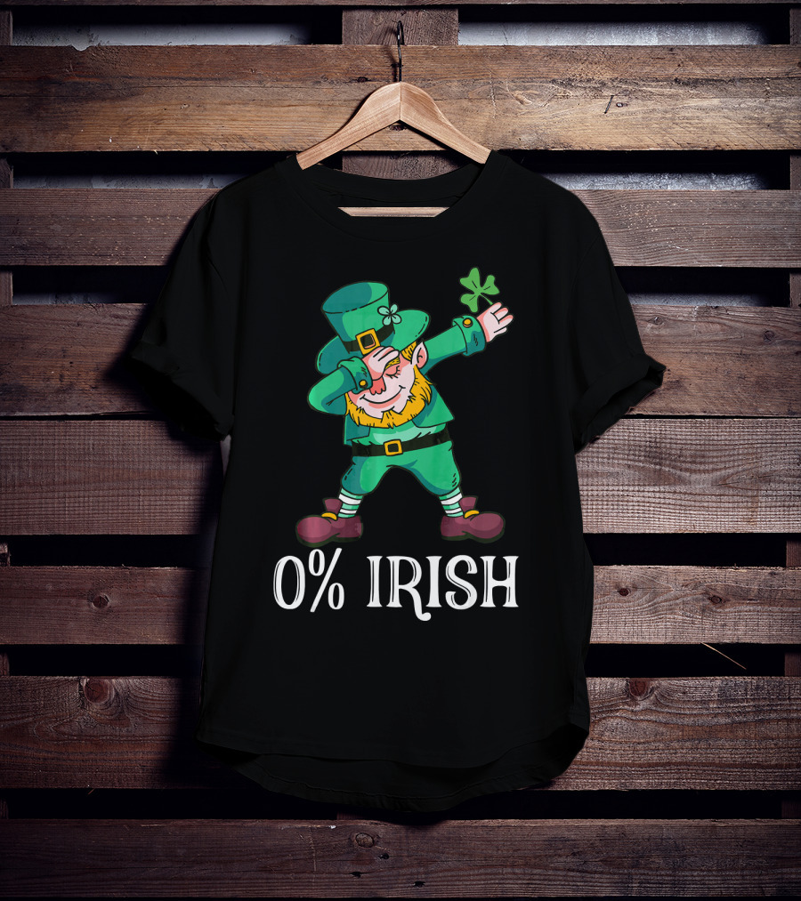 0% Irish Dabbing Leprechaun St Patricks T-Shirt