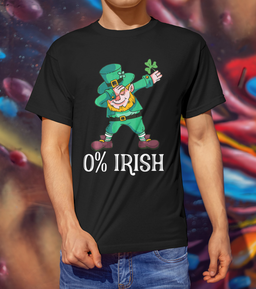 0% Irish Dabbing Leprechaun St Patricks T-Shirt