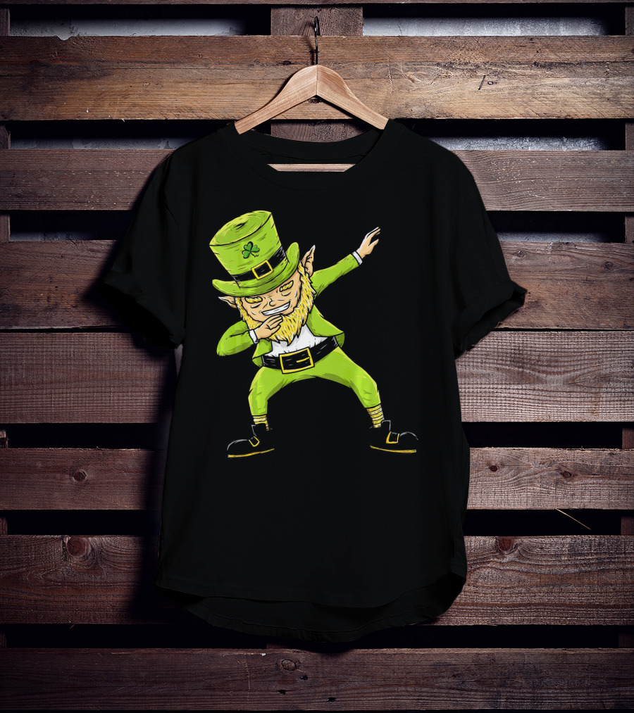 Funny Dabbing Leprechaun Boys St Patrick's Day Dance T-Shirt