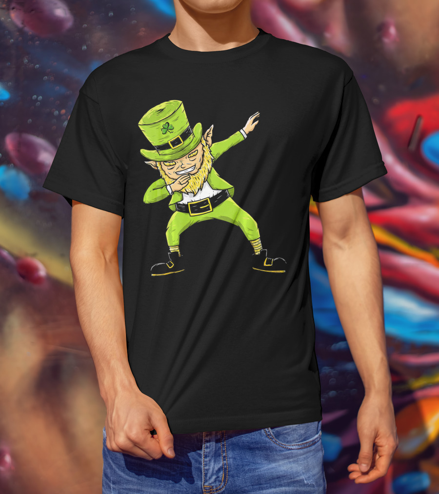 Funny Dabbing Leprechaun Boys St Patrick's Day Dance T-Shirt